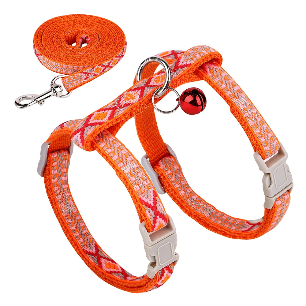 Nylon Cat Harness Vest Leash
