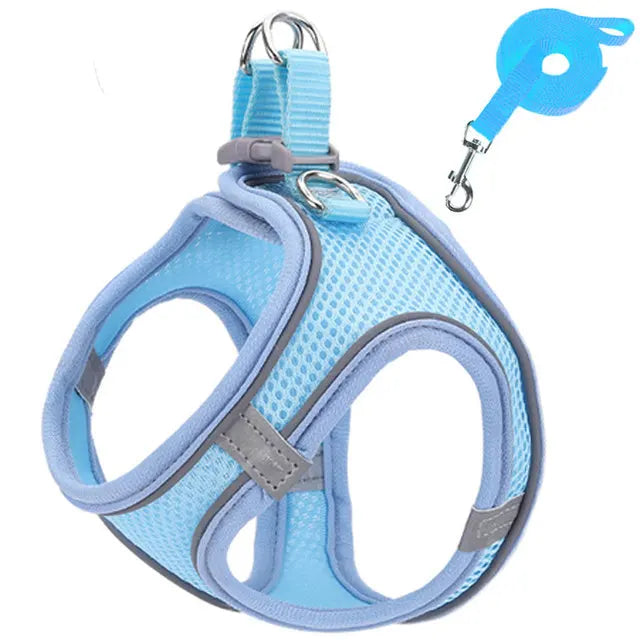 Reflective Pet Harnesses And Leashes Set