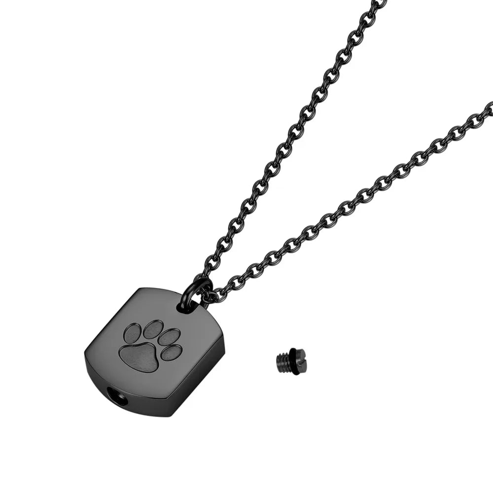 Cremation Tag Necklace for Ashes Stainless Steel