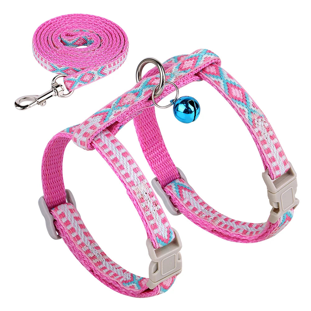 Nylon Cat Harness Vest Leash