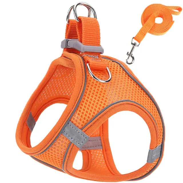 Reflective Pet Harnesses And Leashes Set