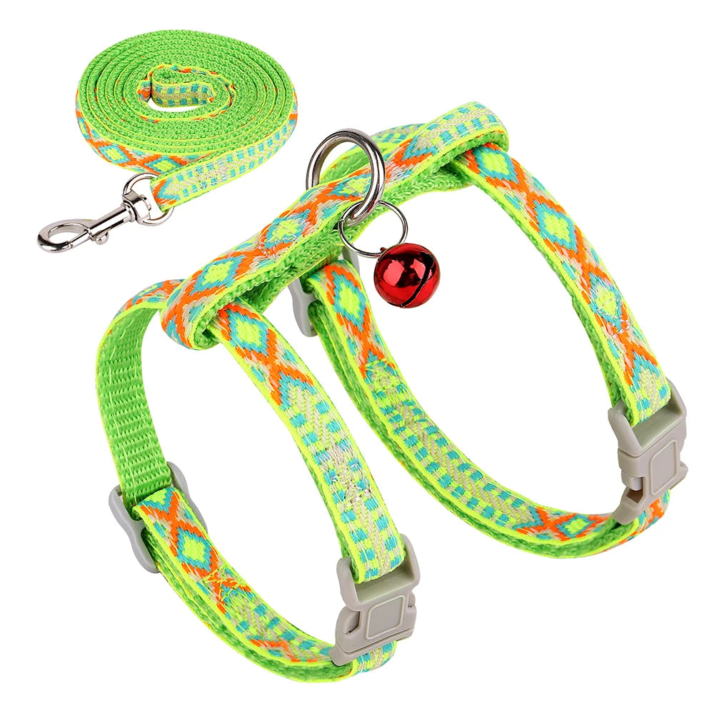 Nylon Cat Harness Vest Leash