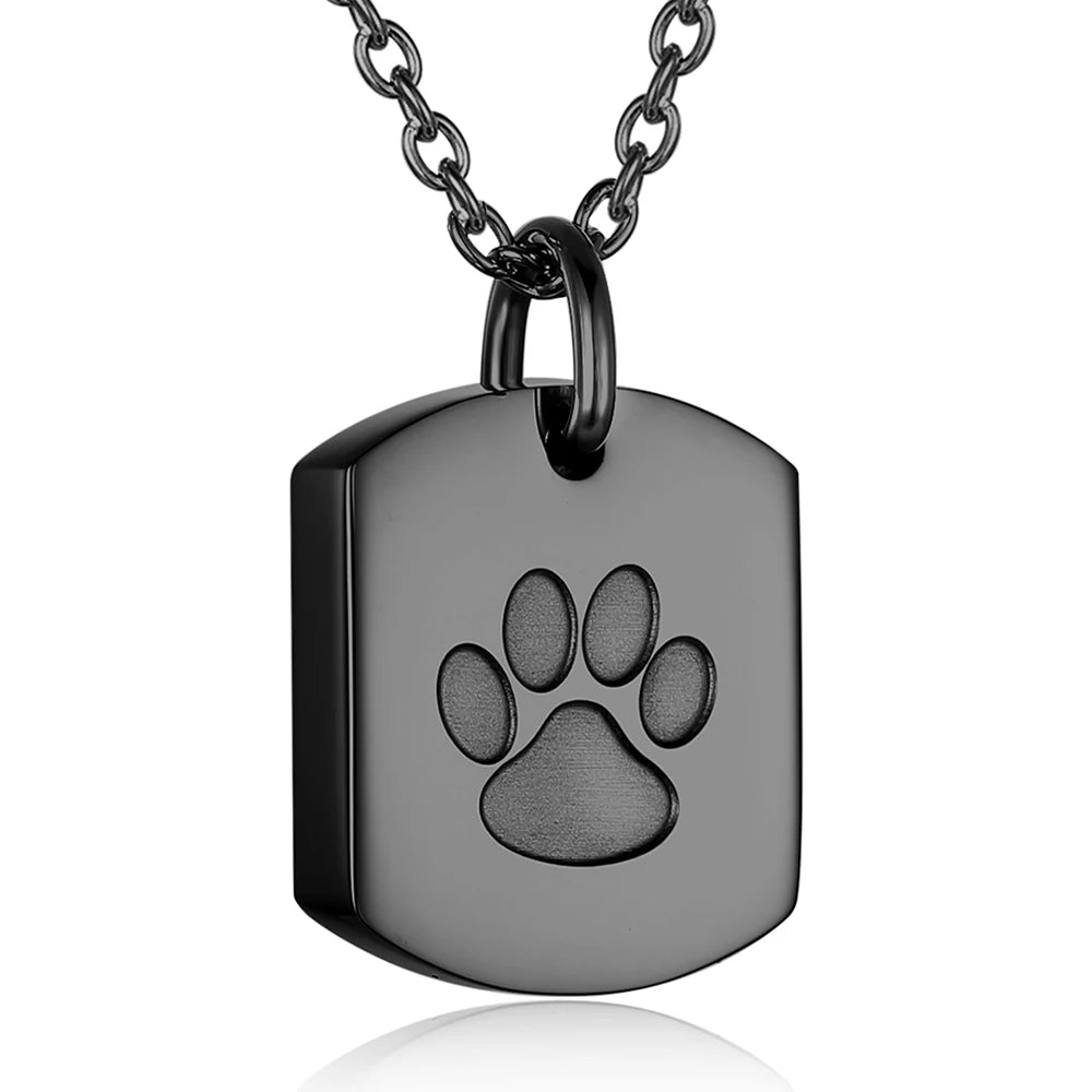 Cremation Tag Necklace for Ashes Stainless Steel