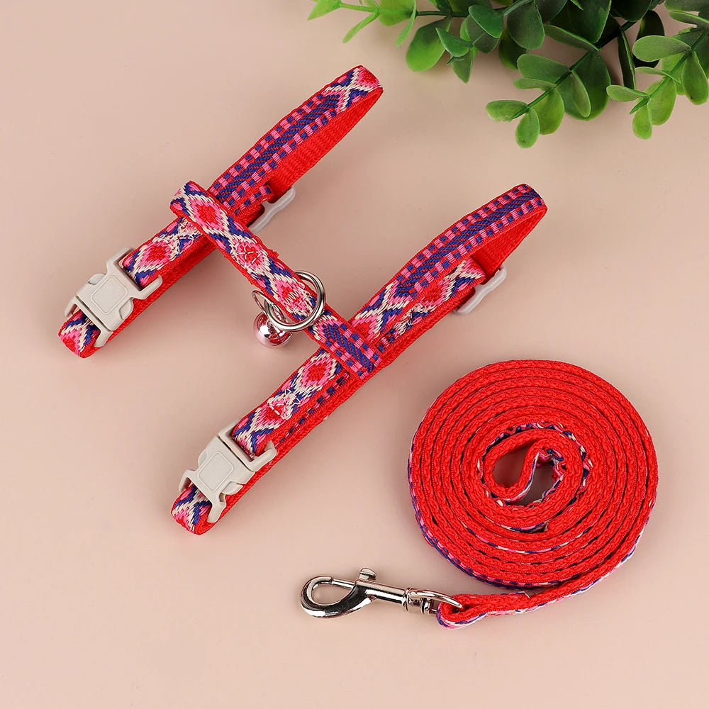 Nylon Cat Harness Vest Leash