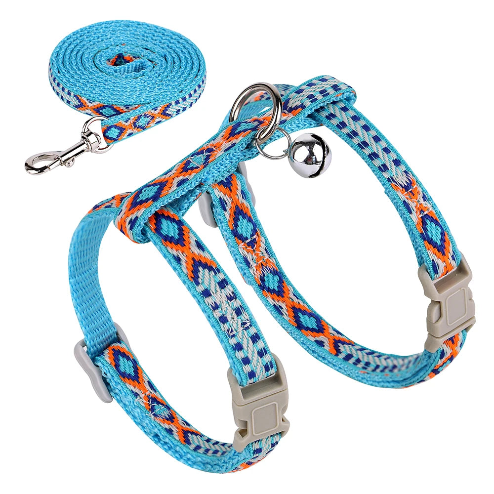 Nylon Cat Harness Vest Leash