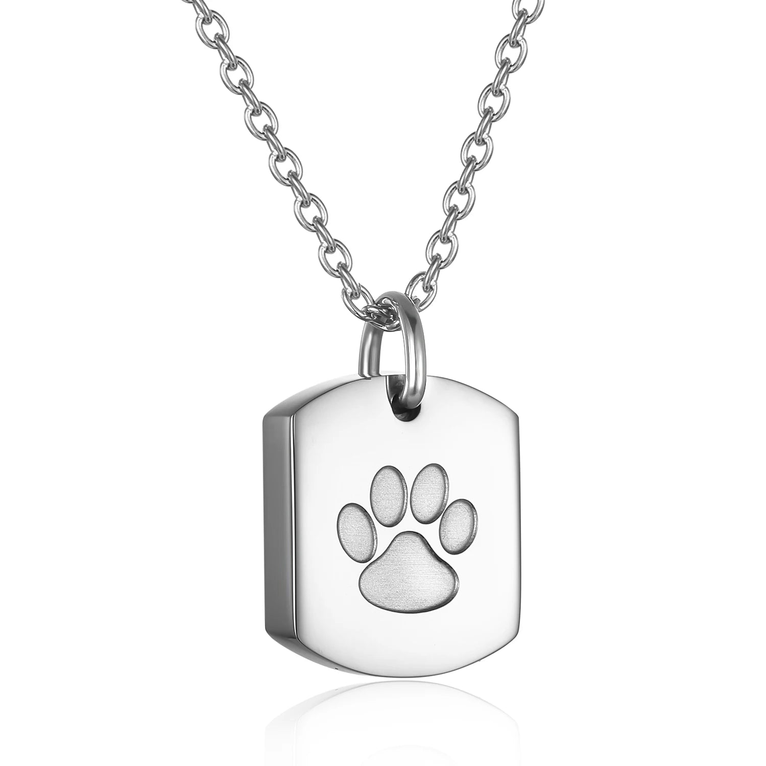 Cremation Tag Necklace for Ashes Stainless Steel