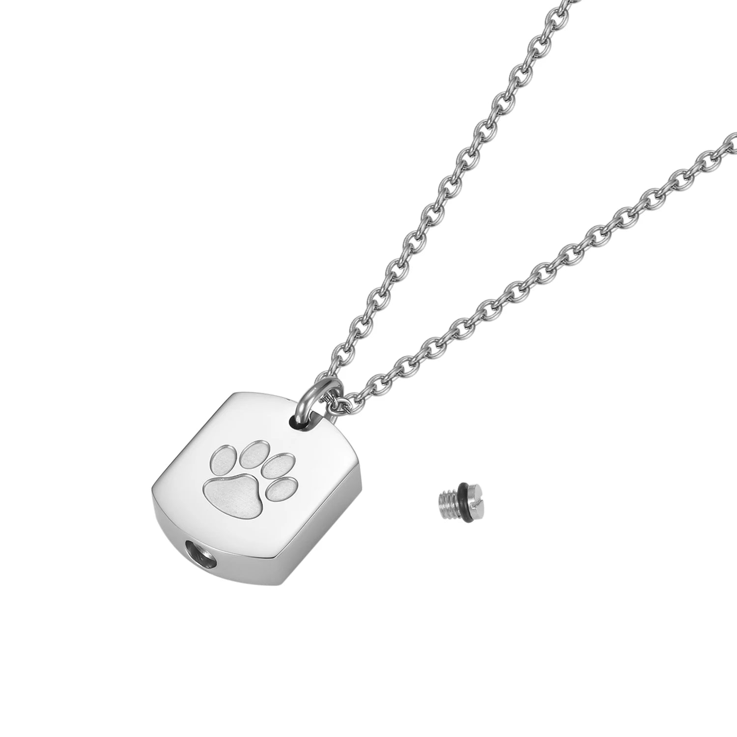 Cremation Tag Necklace for Ashes Stainless Steel