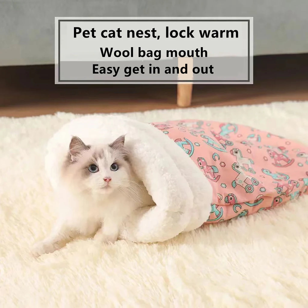 Warm Cat Sleeping Bag Fluffy Feel