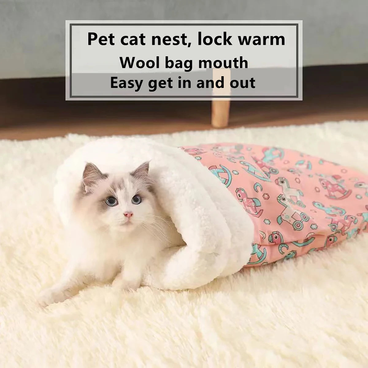 Warm Cat Sleeping Bag Fluffy Feel