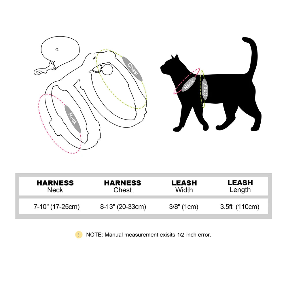 Nylon Cat Harness Vest Leash